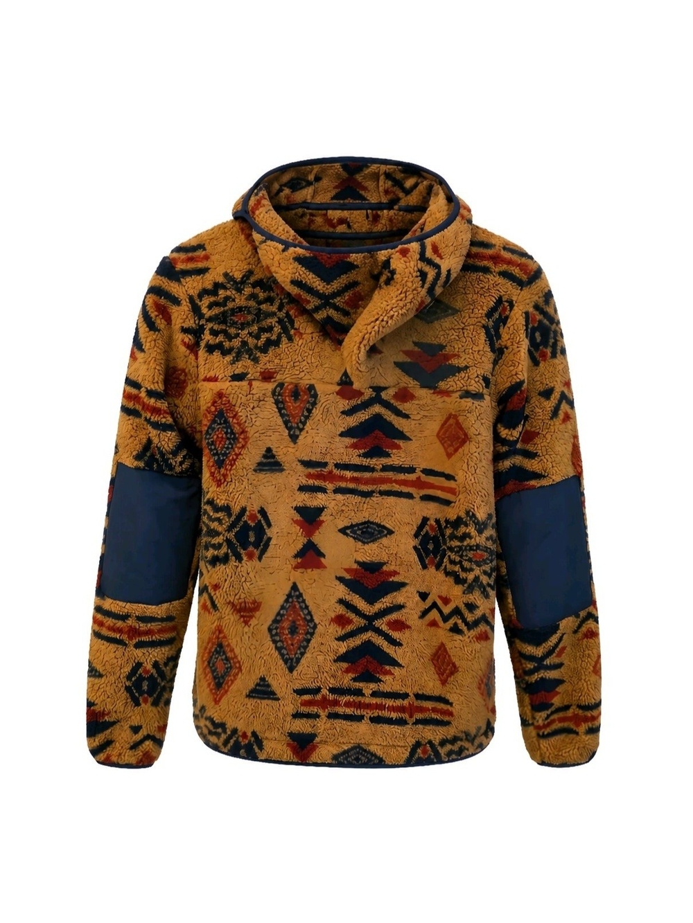 The North Face Men's Campshire Pullover Hoodie Cedar Brown California Geo Print - Picture 3 of 5